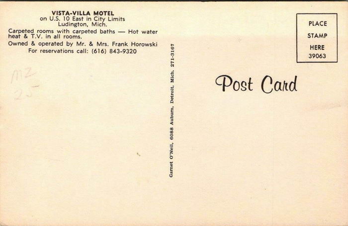 Vista-Villa Motel (Vista Villa Motel) - Old Postcard Photo